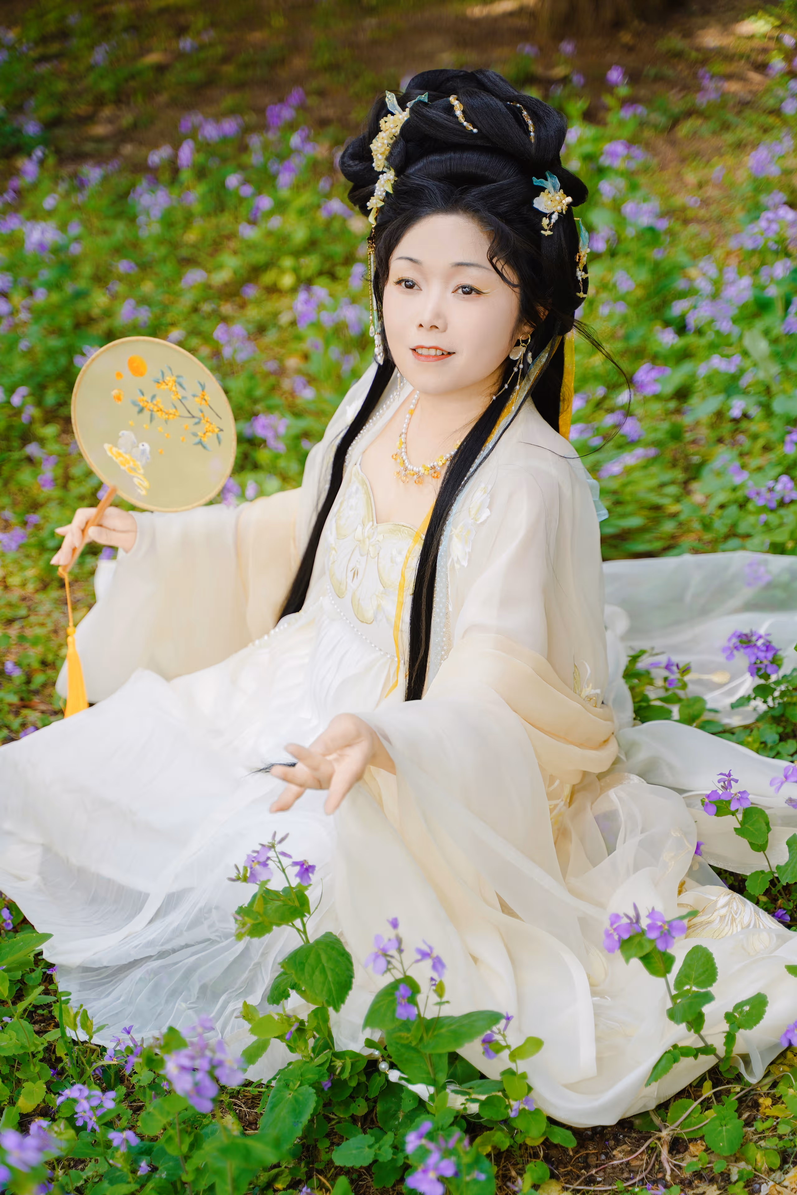 虎丘二月兰凤苓汉服，上海，2024年，中国国风摄影作品
